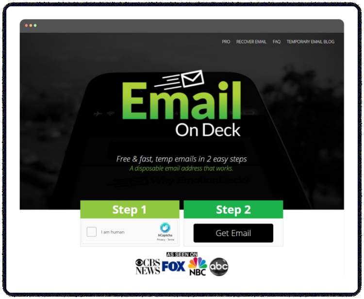Email on Deck - mail jetable